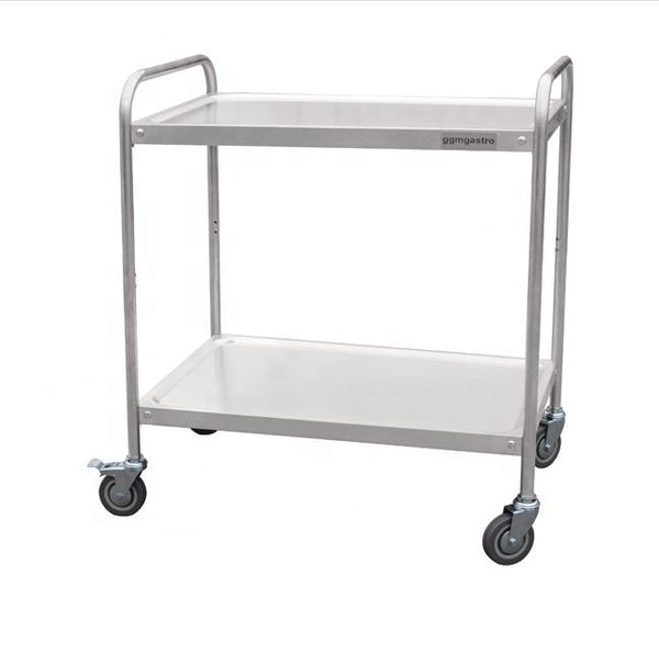 Kitchen Trolley Double Layer Trolley Stainless Steel Food Service Cart With Wheels Food Trolley Cleaning Carts
