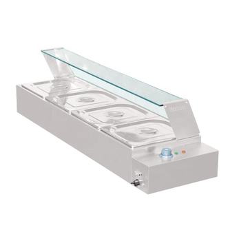 Commercial Kitchen Equipment Bain Marie Electric Food Warmer Electric Food Warmer Bain Marie with Glass Include Water Valve